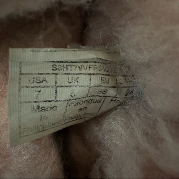 UGG Ansley Women’s Light Pink Suede Sherpa Lined Slipper Pink 7 Mocassins - Picture 9 of 10